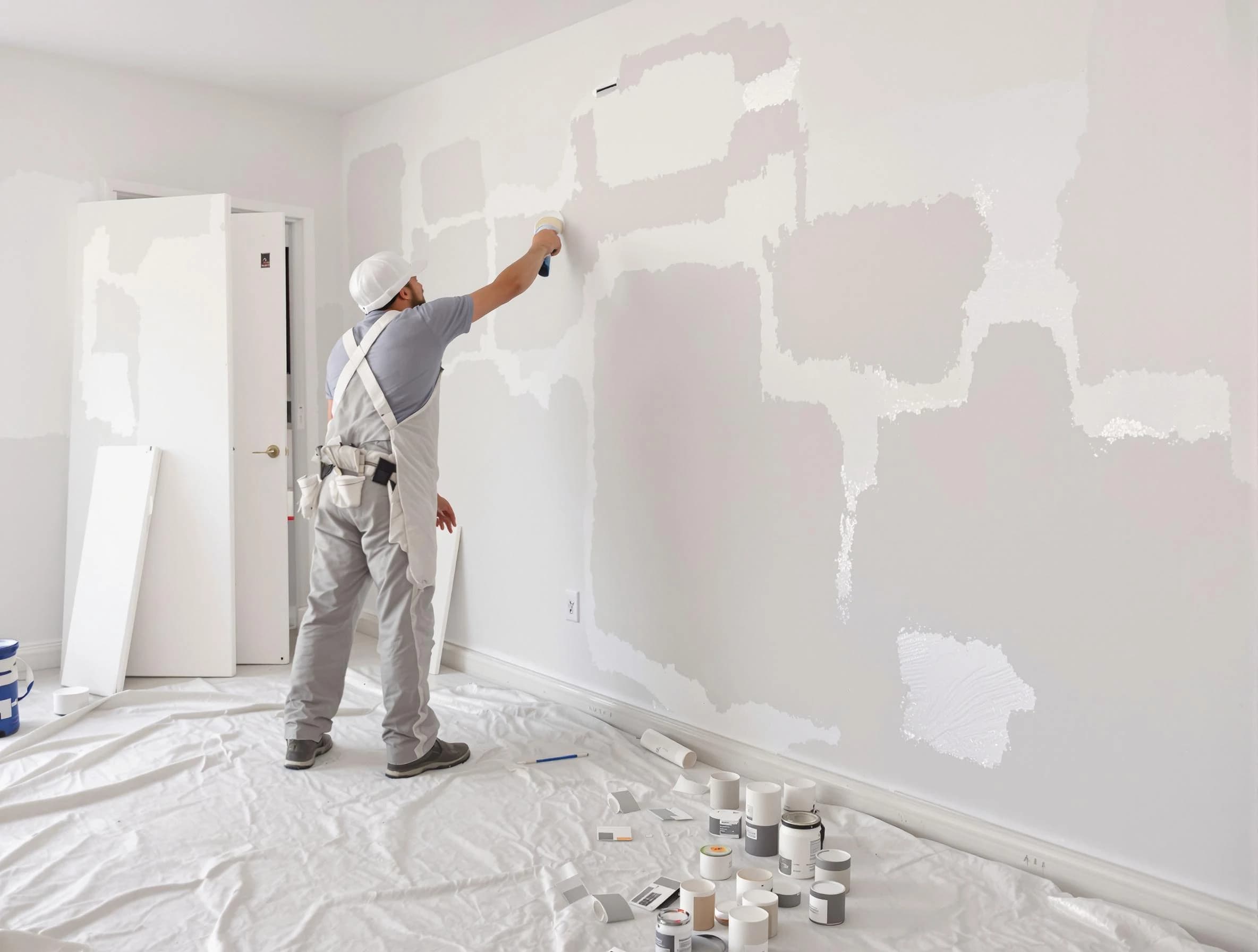 Before and after drywall repair by Bay Village House Painters in Bay Village