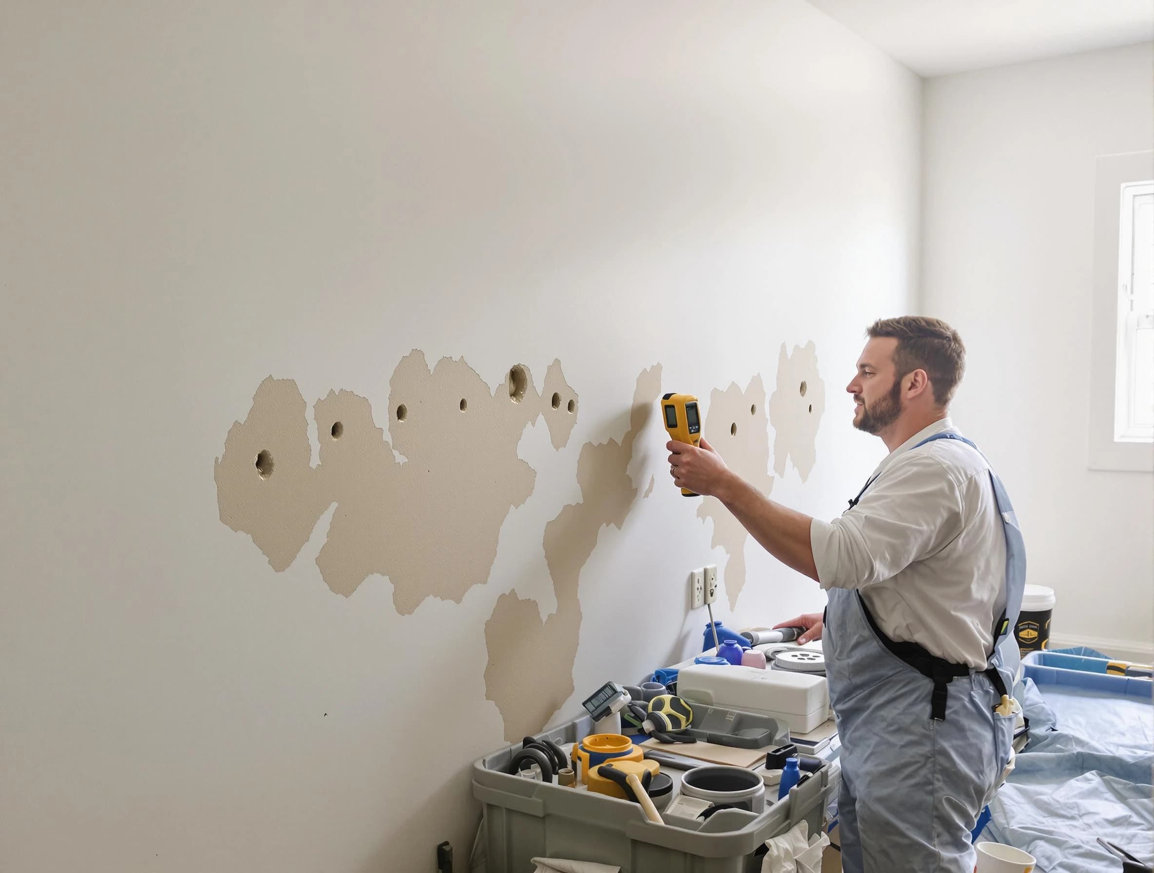 Bay Village House Painters repairing damaged drywall in Bay Village
