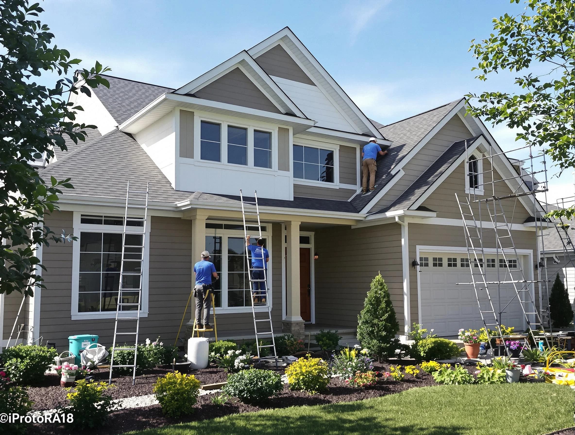 Detailed exterior painting by Bay Village House Painters in Bay Village