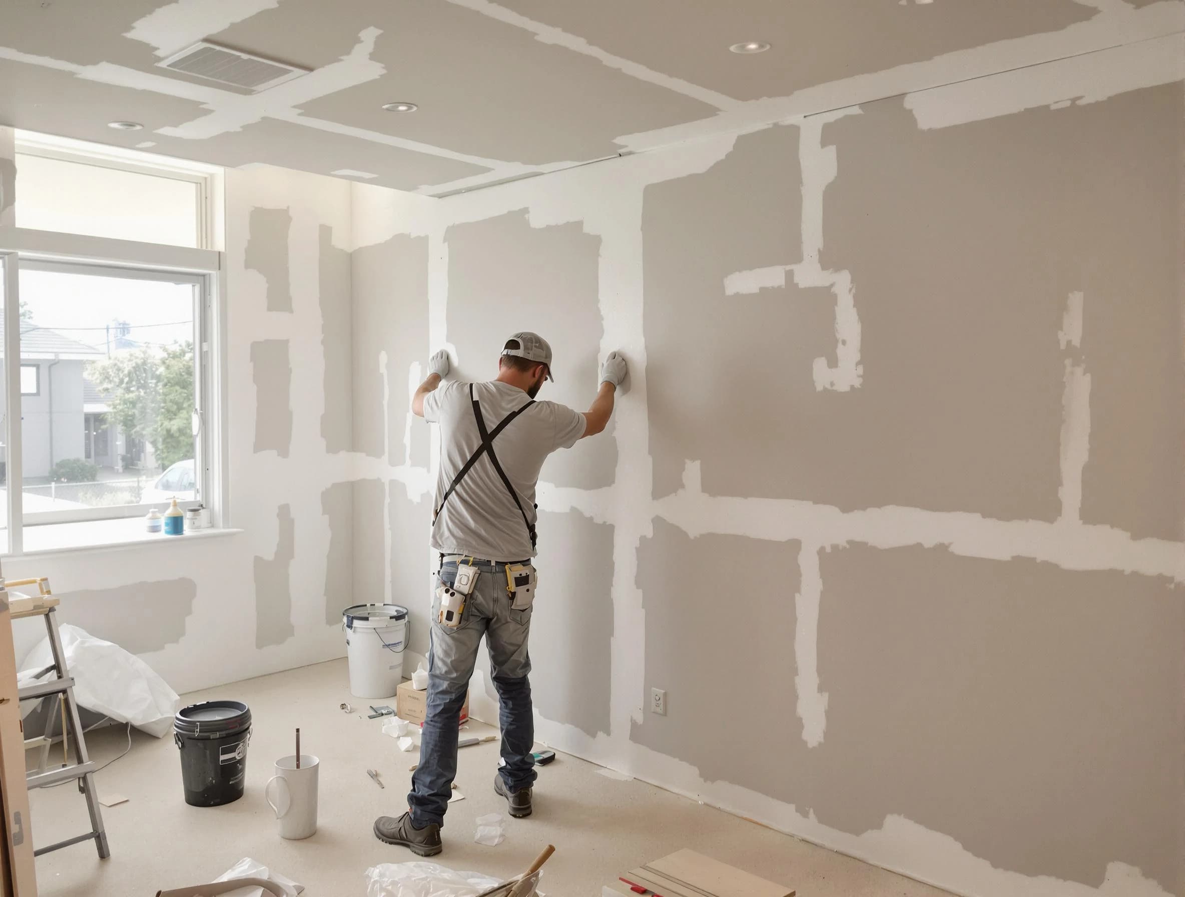 Bay Village House Painters performing drywall taping and mudding in Bay Village