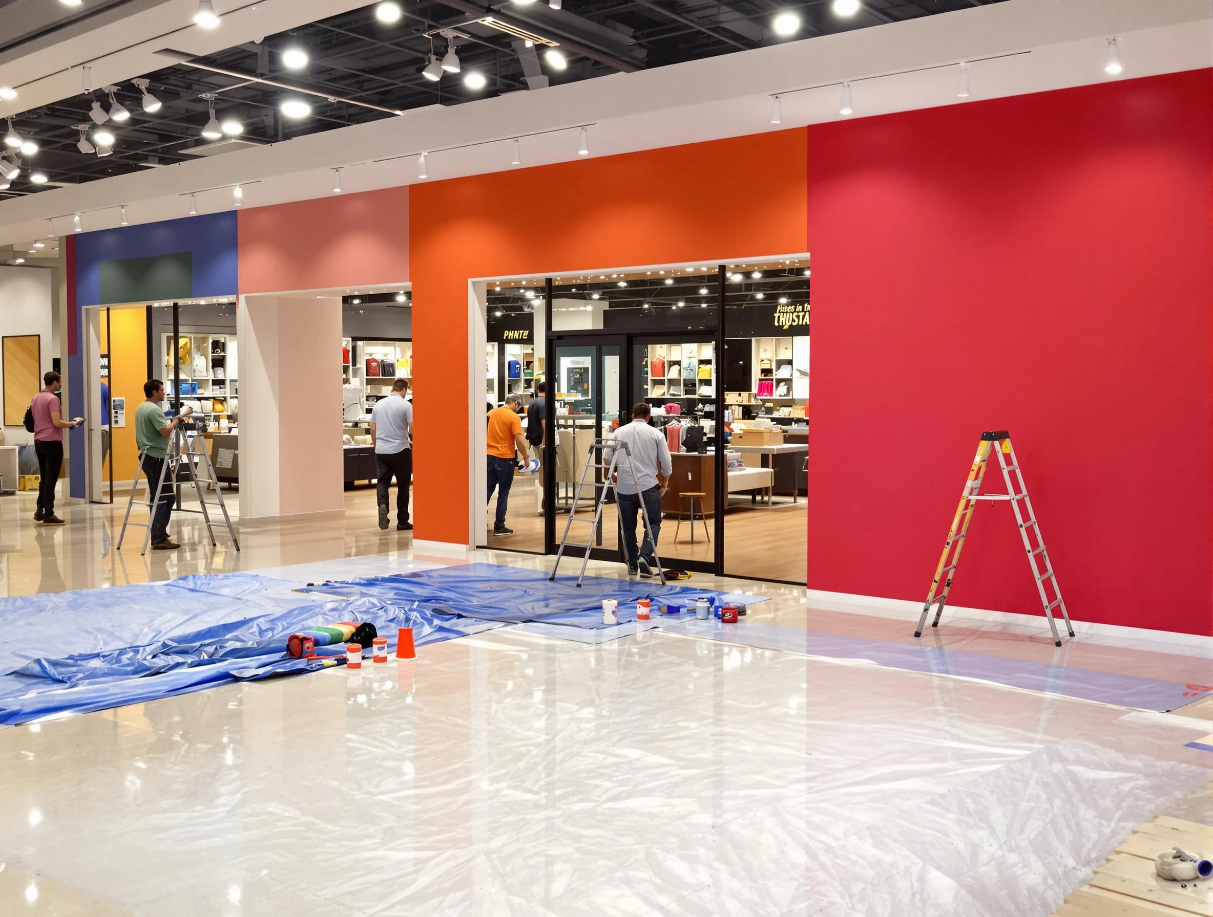 Bay Village House Painters painting a commercial interior in Bay Village, OH