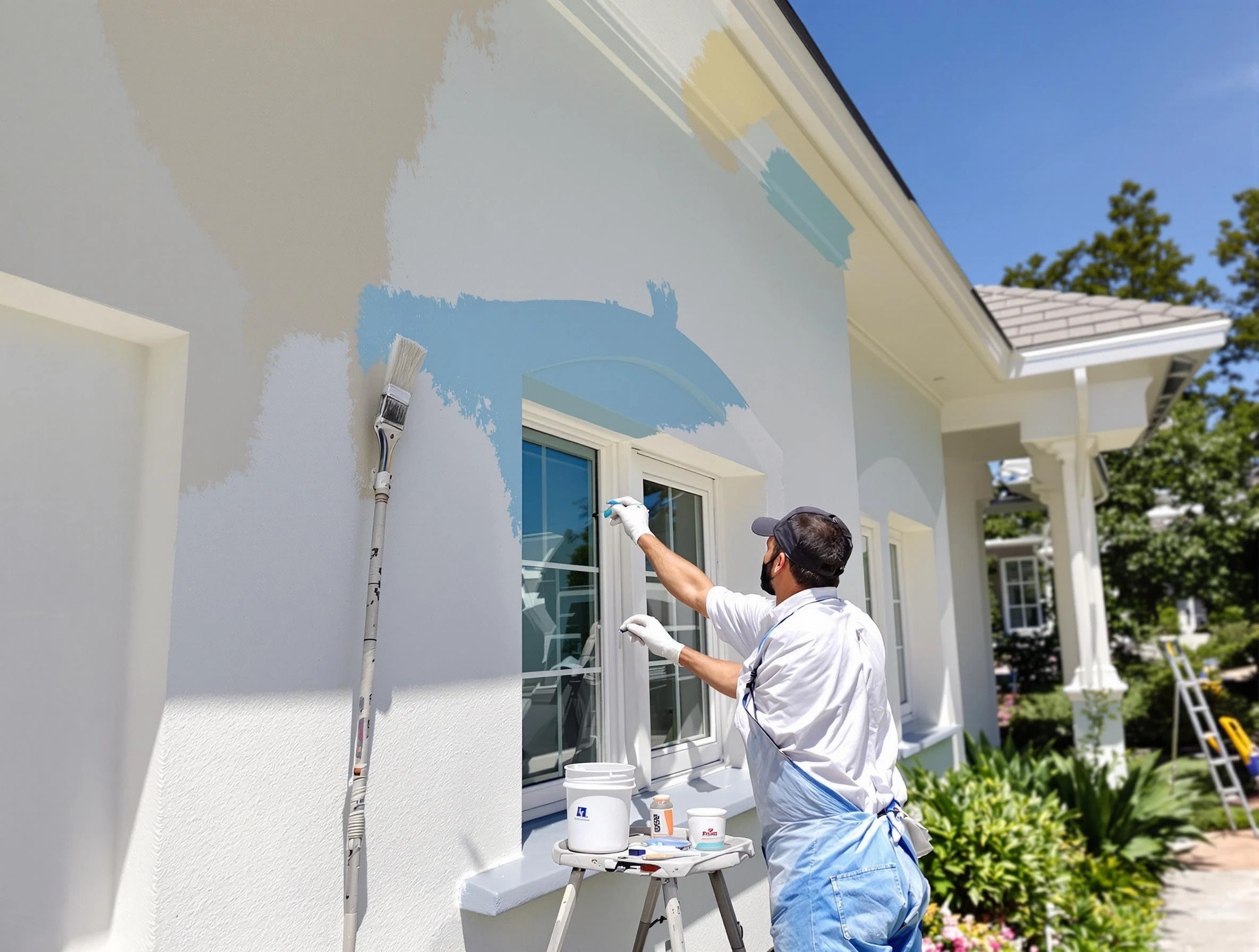 Bay Village House Painters professional painting the exterior of a house in Bay Village, OH